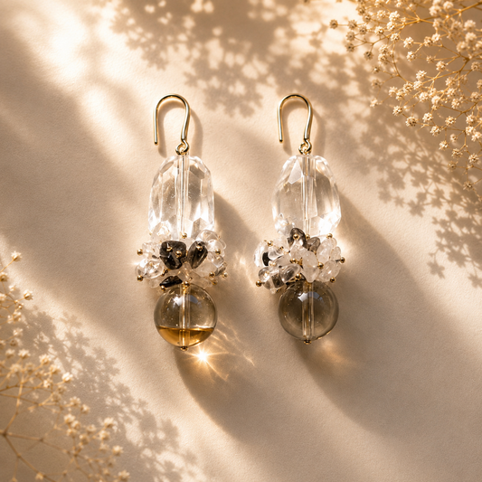 Noir Bloom | Necklace & Earring Suite – Designer Limited Collection