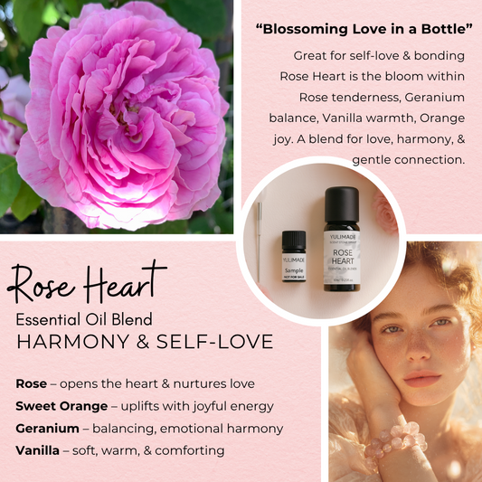 Rose Heart Essential Oil Blend — Harmony & Self-Love | Aromatherapy for Emotional Balance & Gentle Connection