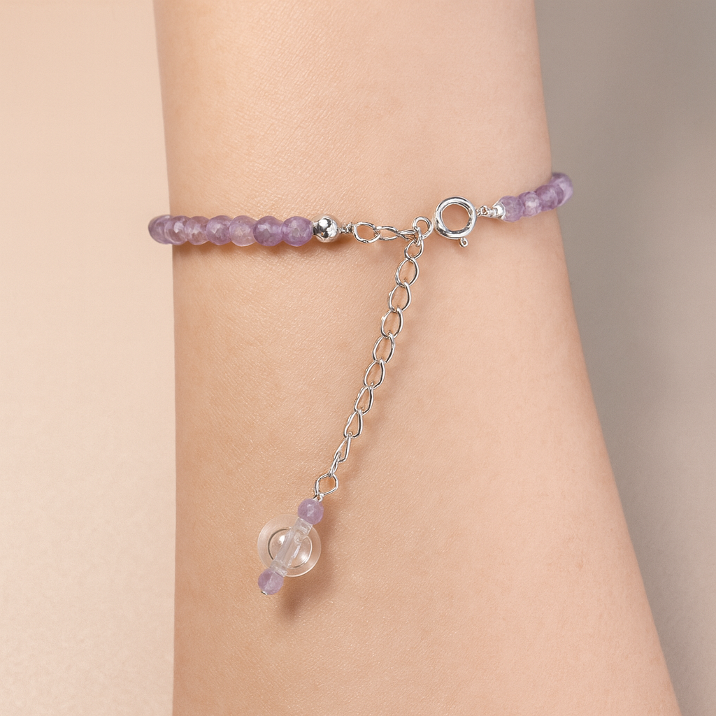 Luna Whisper Amethyst Bracelet — Sterling Silver, Handcrafted Diffuser Bead & Calming Energy