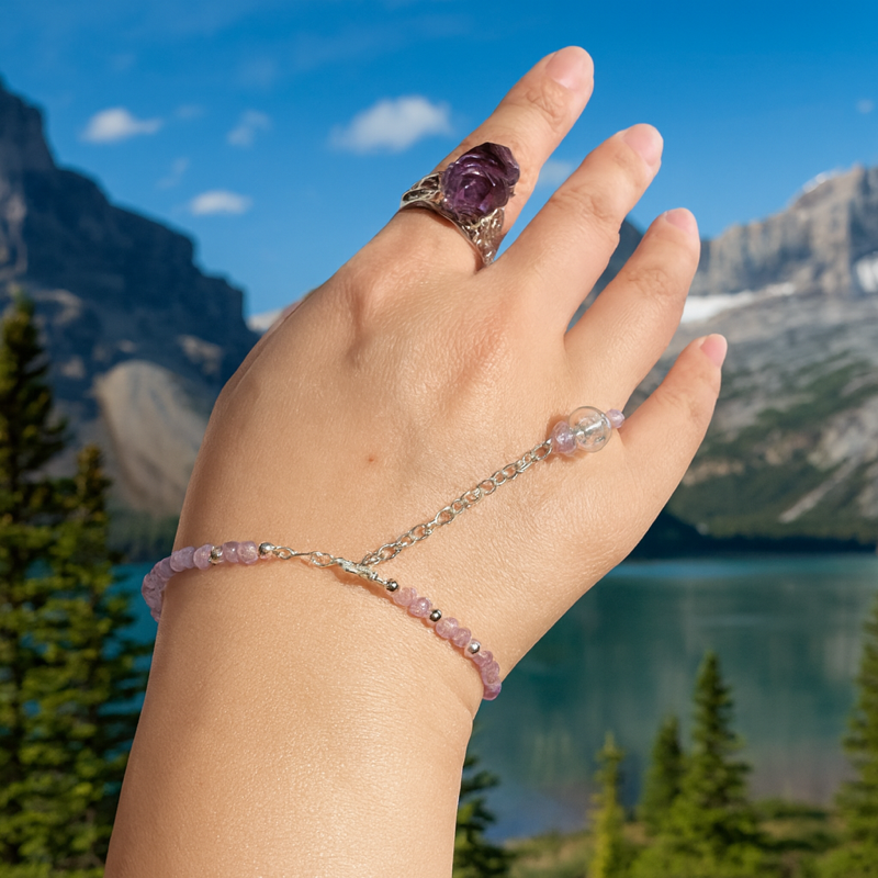 Luna Whisper Amethyst Bracelet — Sterling Silver, Handcrafted Diffuser Bead & Calming Energy