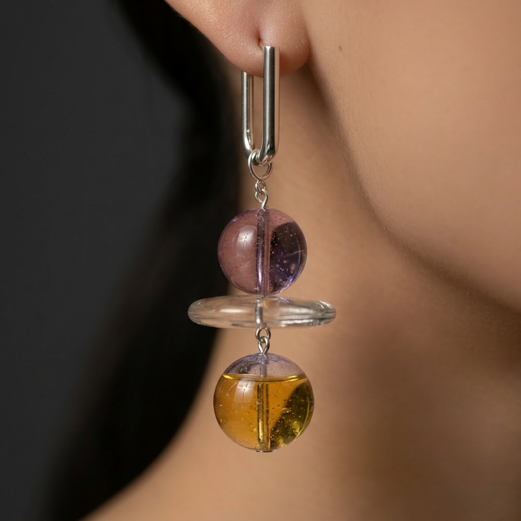 Weight of Light — 紫水晶耳環