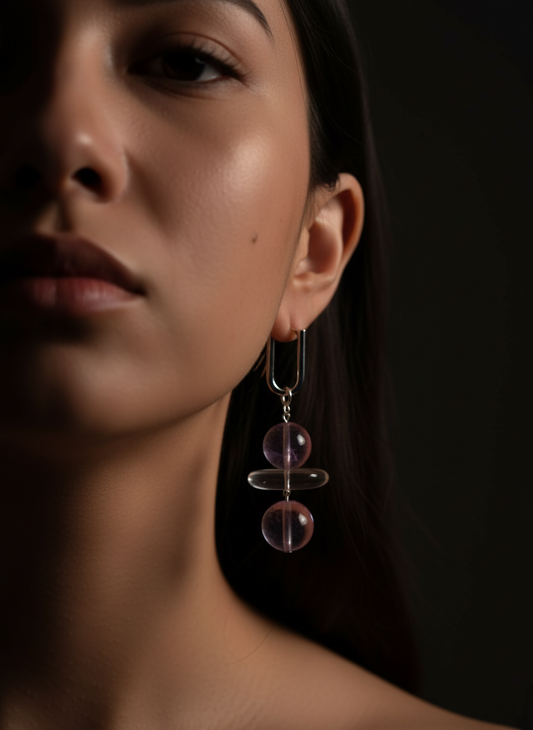 Weight of Light — Amethyst Earrings