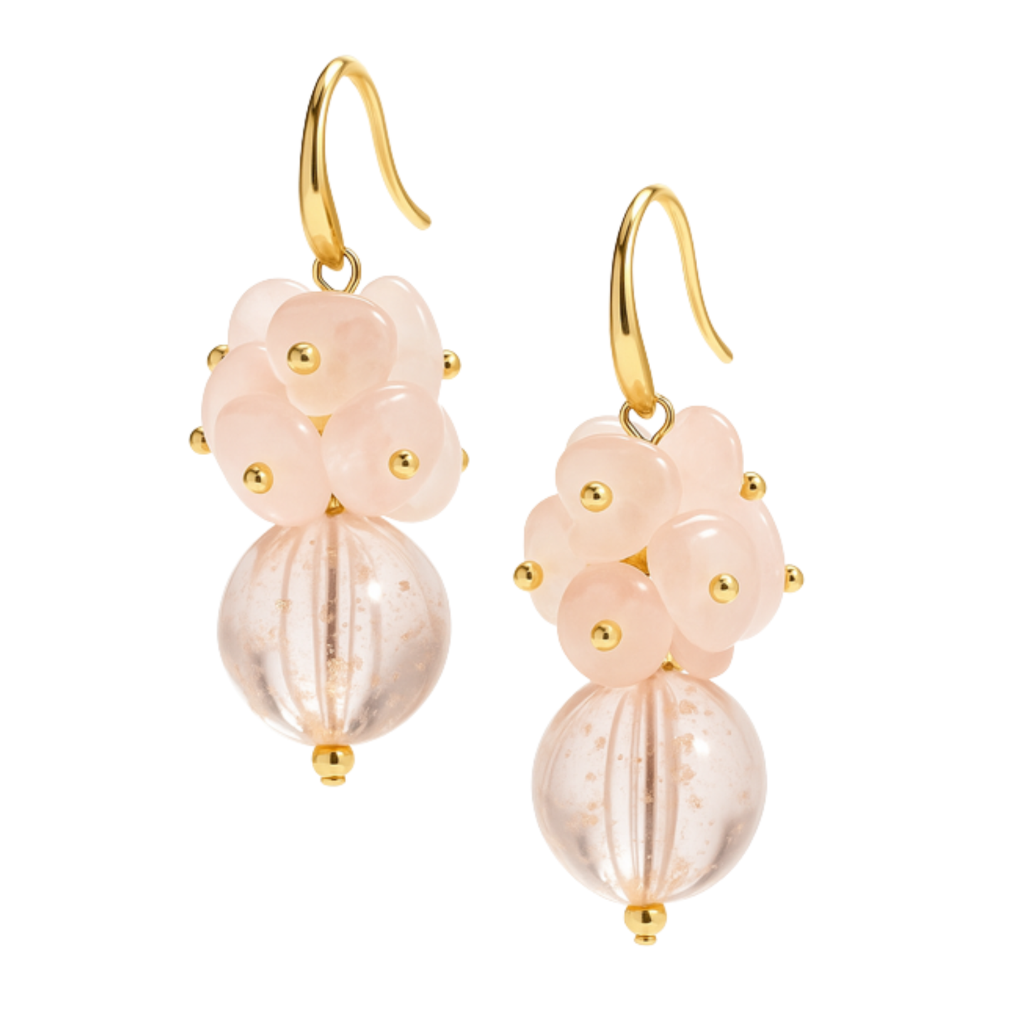 Pendientes de cuarzo rosa Bloomlight — Joyería artesanal de aromaterapia para el amor y la armonía