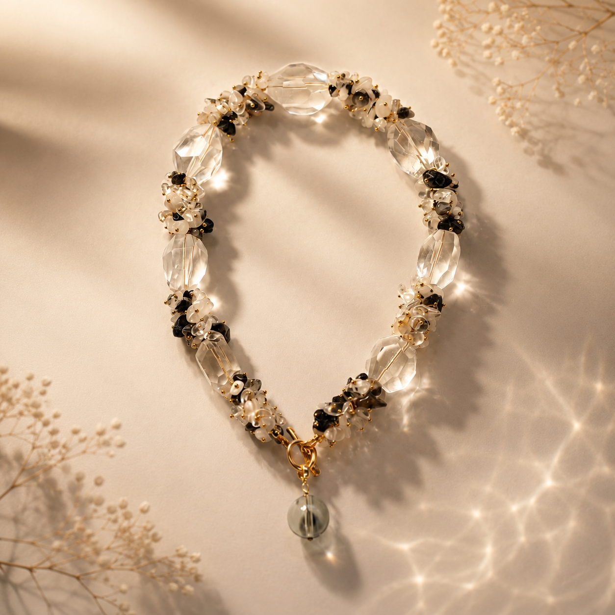 Noir Bloom | Necklace & Earring Suite – Designer Limited Collection