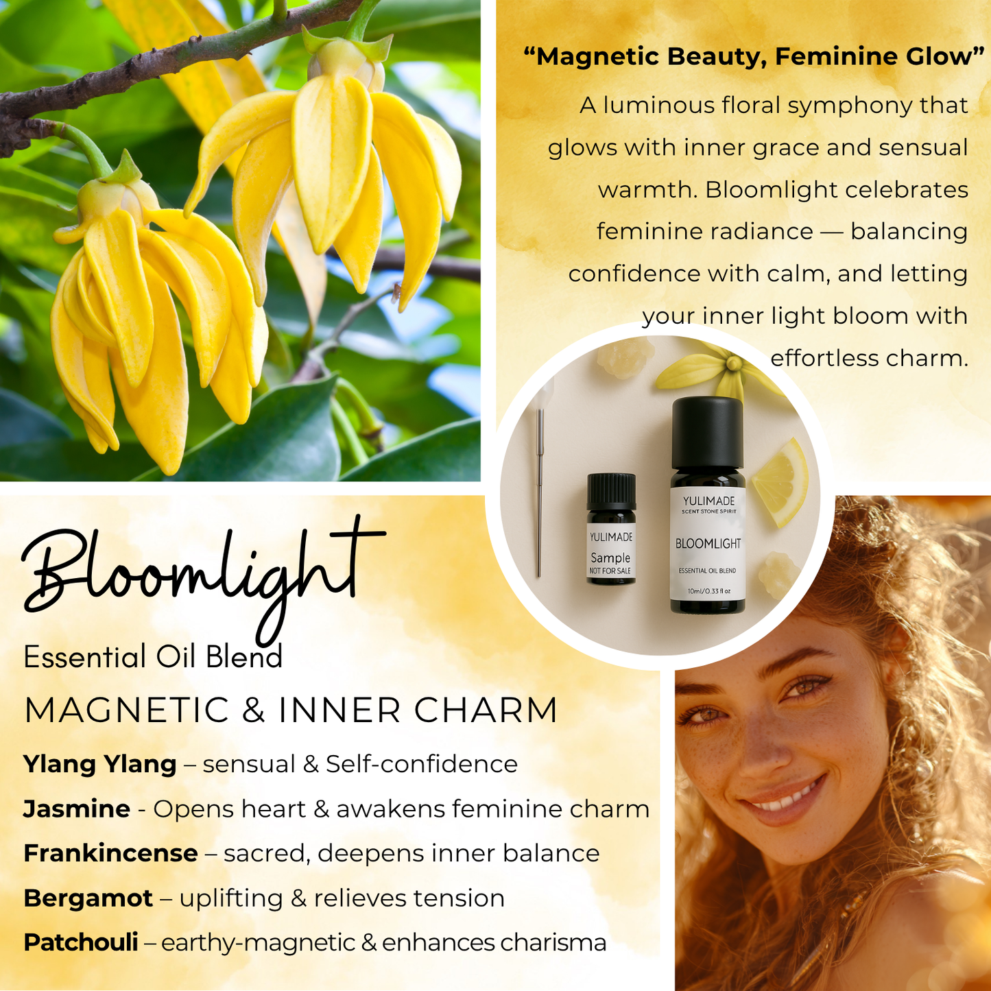 Snowy Rosé Bracelet — Rose Quartz, White Phantom & Hand-Crafted Glass Diffuser Bead