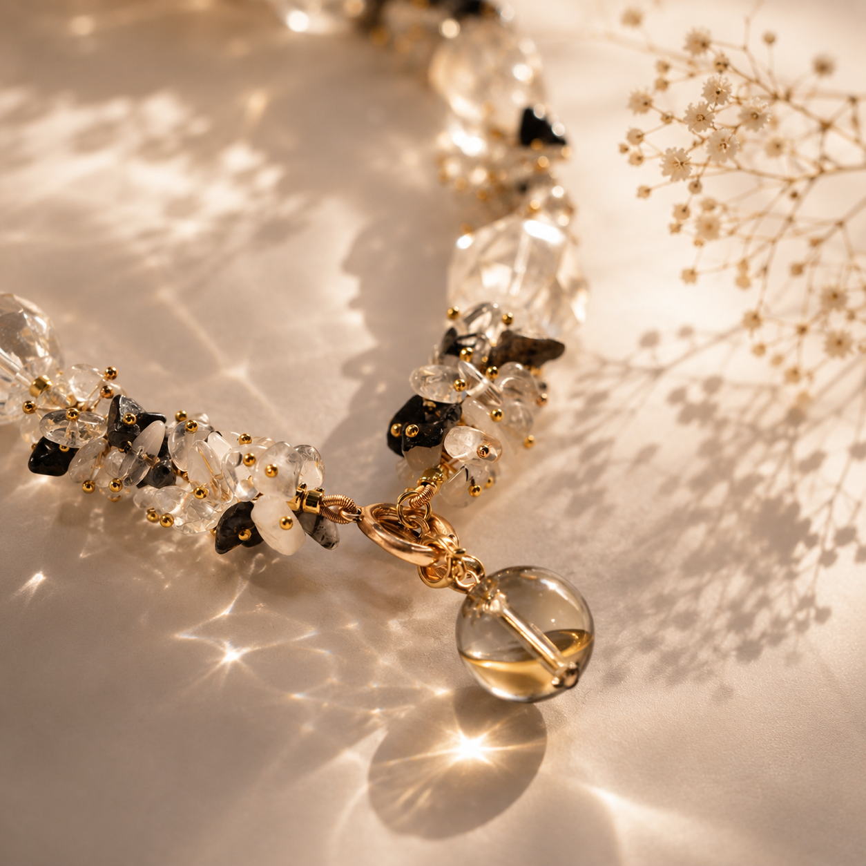 Noir Bloom | Necklace & Earring Suite – Designer Limited Collection