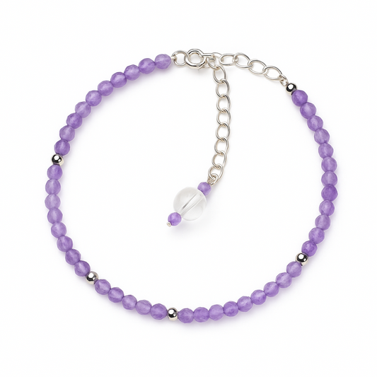 Luna Whisper Amethyst Bracelet — Sterling Silver, Handcrafted Diffuser Bead & Calming Energy