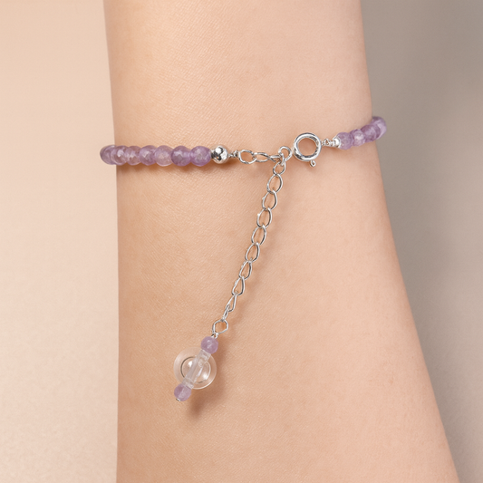 Luna Whisper Amethyst Bracelet — Sterling Silver, Handcrafted Diffuser Bead & Calming Energy
