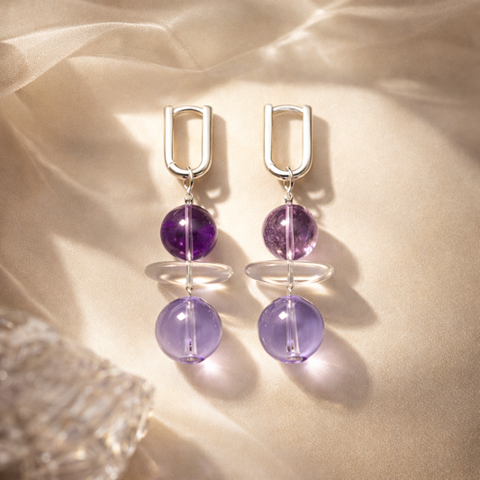 Weight of Light — Amethyst Earrings